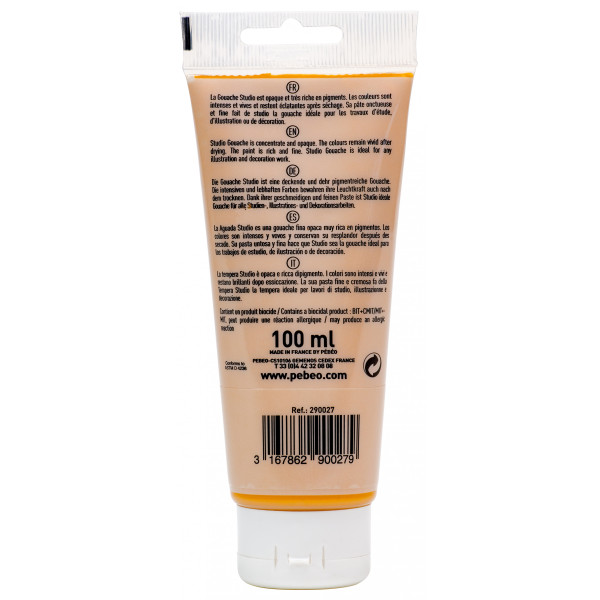 Peinture gouache - Ocre jaune - 27 - Fine - Pébéo - Studio Gouache - 100ml