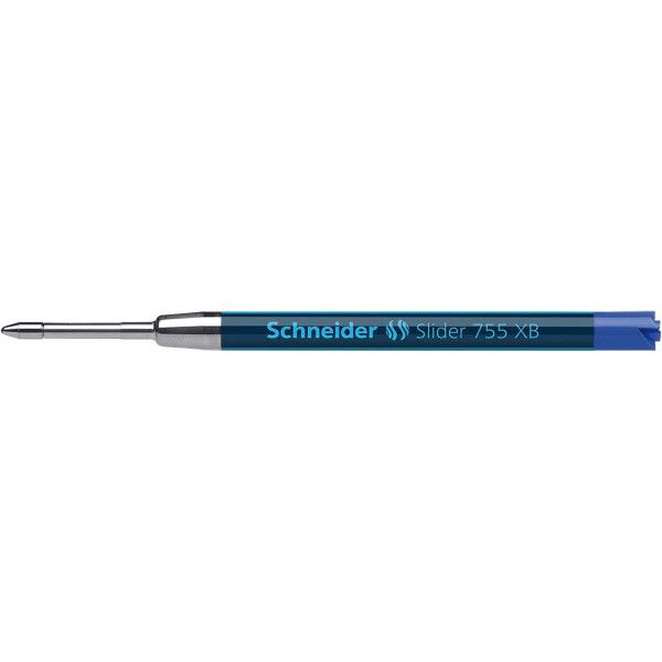 photo-Recharge pour stylo bille - Bleu - Pointe extra-large - Slider 755 XB - Schneider