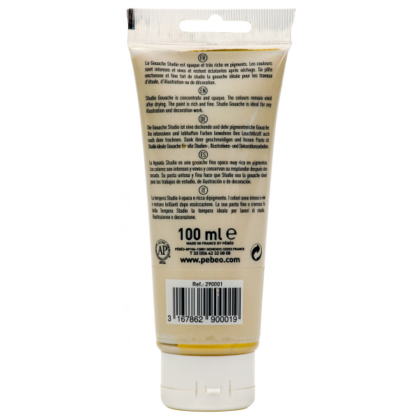 Peinture gouache - Or - 1 - Fine - Pébéo - Studio Gouache - 100ml