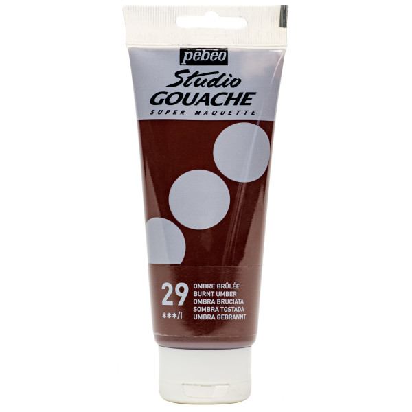 photo - Peinture gouache - Ombre brûlée - 29 - Fine - Pébéo - Studio Gouache - 100ml