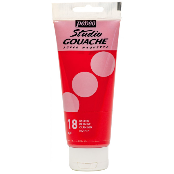 photo - Paramètres avancés
Peinture gouache - Carmin - 18 - Fine - Pébéo - Studio Gouache - 100ml