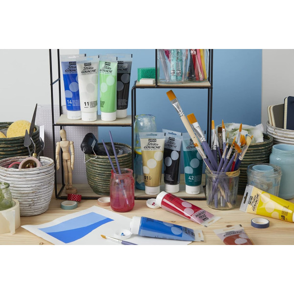 Peinture gouache - Noir trichrome - 51 - Fine - Pébéo - Studio Gouache - 100ml