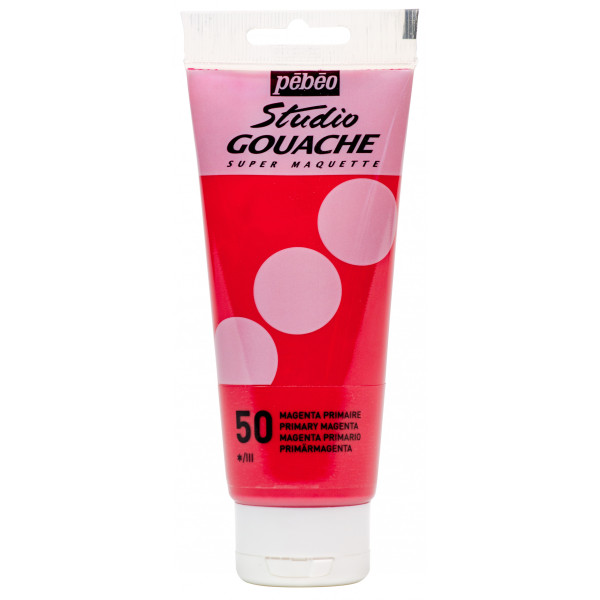photo - Peinture gouache - Magenta primaire - 50 - Fine - Pébéo - Studio Gouache - 100ml