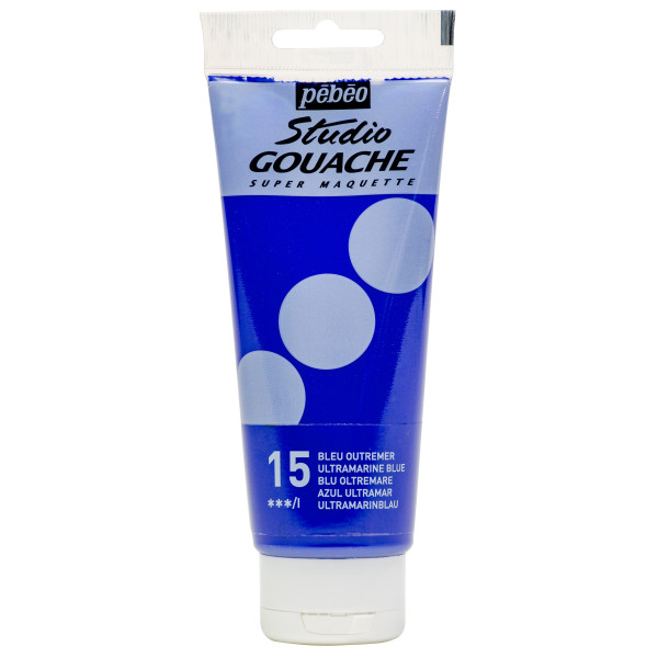photo - Peinture gouache - Bleu outremer - 15 - Fine - Pébéo - Studio Gouache - 100ml