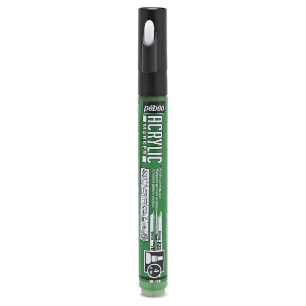 photo - Feutre - Marqueur - Acrylic Marker - Pébéo - Vert - 523 - Pointe ronde - 4mm