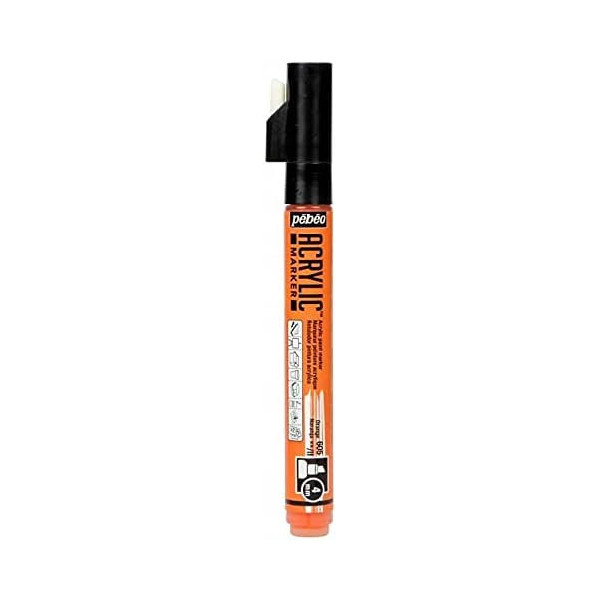 photo - Feutre - Marqueur - Acrylic Marker - Pébéo - Orange - 605 - Pointe biseautée - 4mm