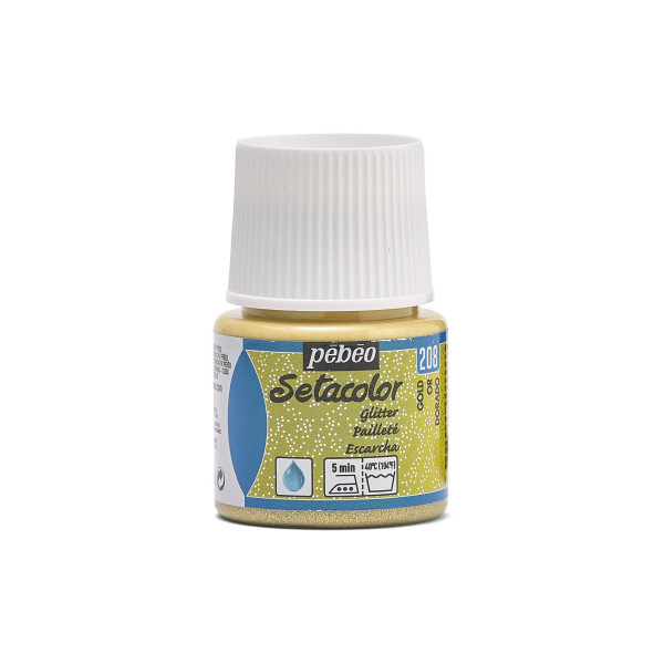 photo - Peinture pour tissus - Or pailleté - 208 - Pour tissus clairs - Pébéo - Setacolor - 45ml