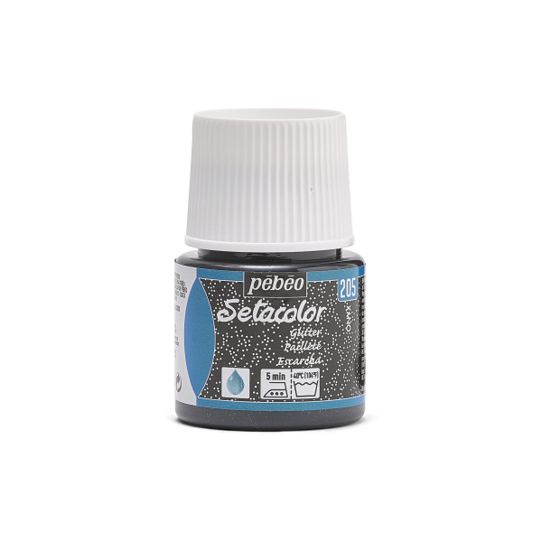 photo - Peinture pour tissus - Onyx pailletés - Pour tissus clairs - Pébéo - Setacolor - 45ml