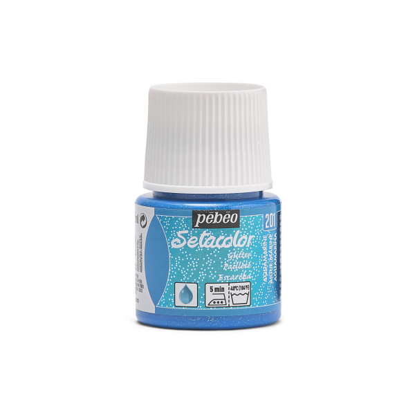 photo - Peinture pour tissus - Aigue-marine - 201 - Pour tissus clairs - Pébéo - Setacolor - 45ml