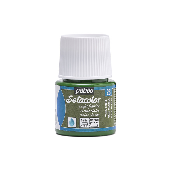 photo - Peinture pour tissus - Vert mousse - 28 - Pour tissus clairs - Pébéo - Setacolor - 45ml