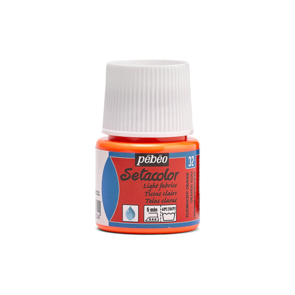 photo - Peinture pour tissus - Orange fluo - 32 - Pour tissus clairs - Pébéo - Setacolor - 45ml