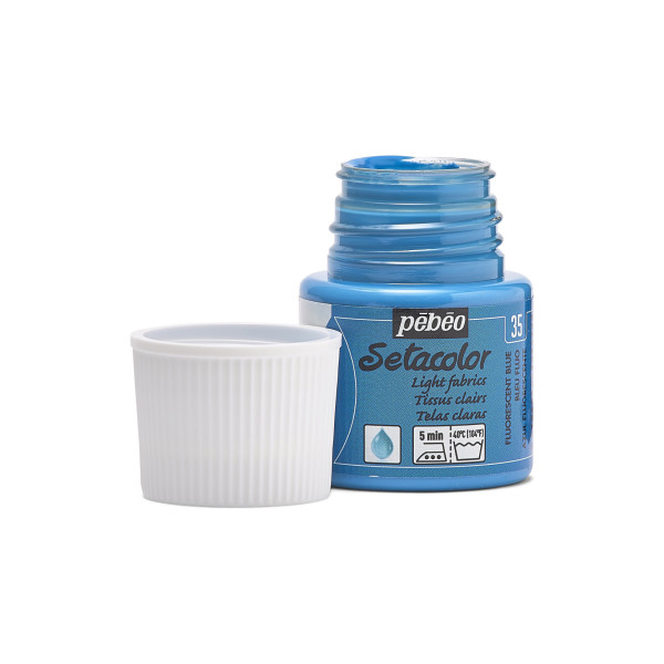 Peinture pour tissus - Bleu fluo - 35 - Pour tissus clairs - Pébéo - Setacolor - 45ml