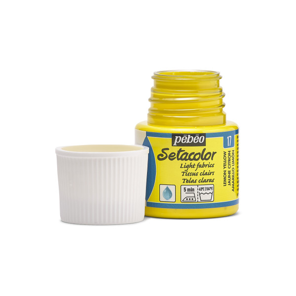 Peinture pour tissus - Jaune citron - 17 - Pour tissus clairs - Pébéo - Setacolor - 45ml