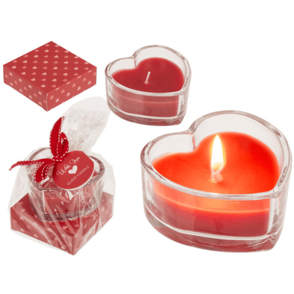 Bougie en forme de cœur - Avec coffret cadeau - Idée cadeau - St Valentin - Fête des mères