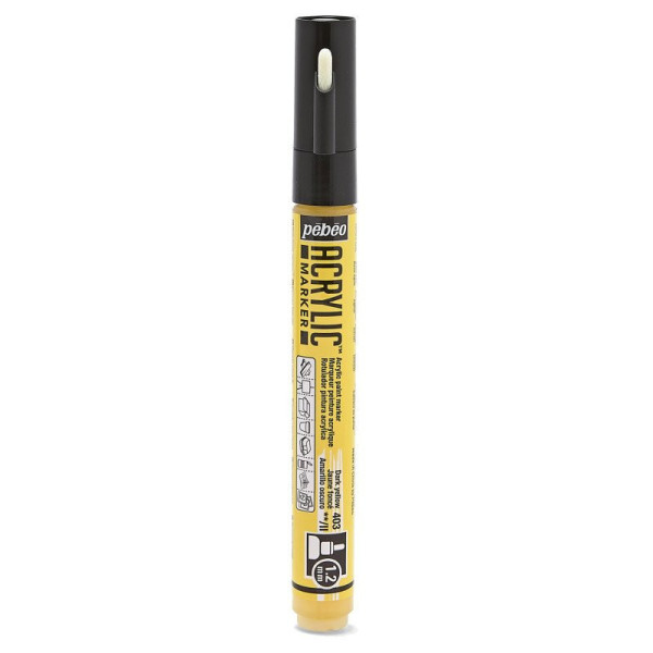 photo - Feutre - Marqueur - Acrylic Marker - Pébéo - Jaune foncé - 403 - 1,2mm