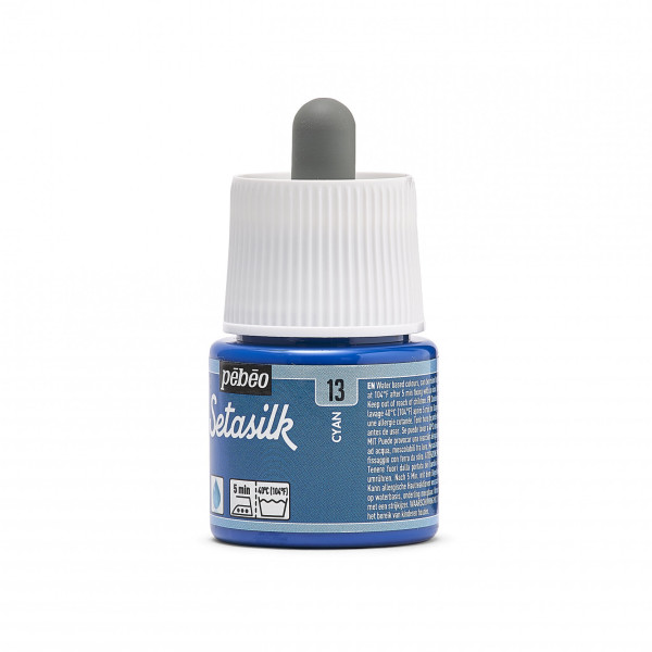 Peinture sur soie - Cyan - 13 - Pébéo - Setasilk - Flacon de 45ml
