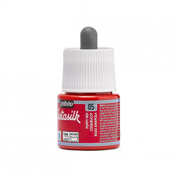 Peinture sur soie - Rouge coquelicot - 5 - Pébéo - Setasilk - Flacon de 45ml
