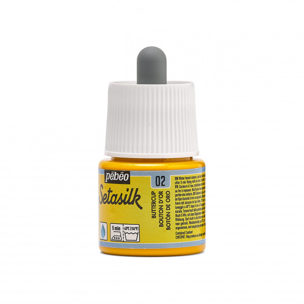 photo - Peinture sur soie - Bouton d'or - 2 - Pébéo - Setasilk - Flacon de 45ml
