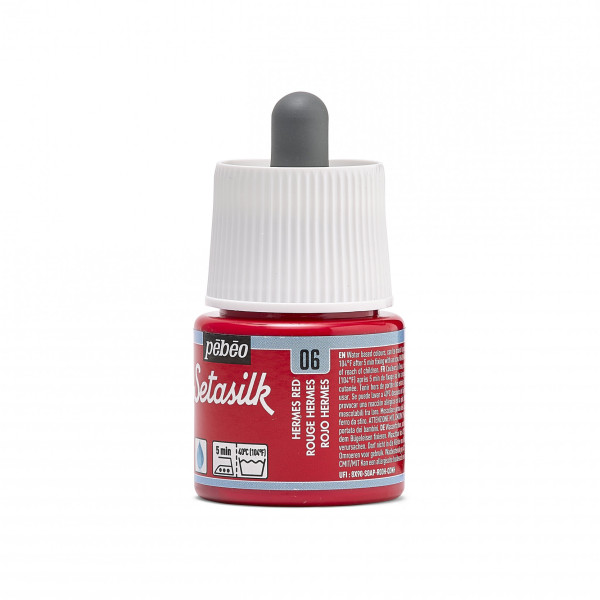 Peinture sur soie - Rouge Hermès - 6 - Pébéo - Setasilk - Flacon de 45ml