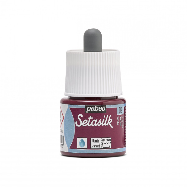 photo - Peinture sur soie - Prune - 9 - Pébéo - Setasilk - Flacon de 45ml