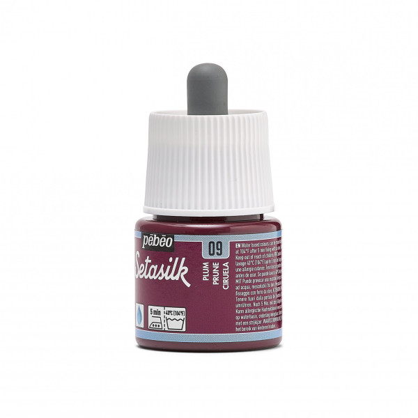 Peinture sur soie - Prune - 9 - Pébéo - Setasilk - Flacon de 45ml