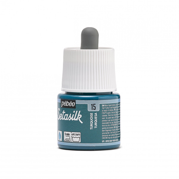 Peinture sur soie - Turquoise - 15 - Pébéo - Setasilk - Flacon de 45ml