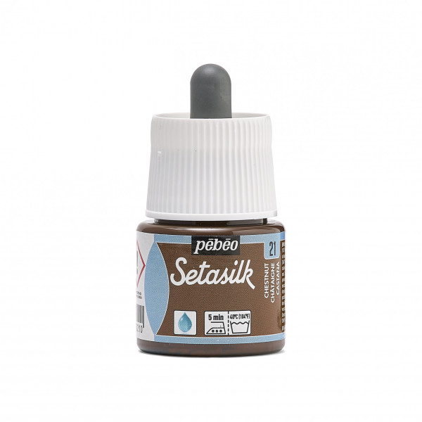 photo - Peinture sur soie - Châtaigne - 21 - Pébéo - Setasilk - Flacon de 45ml