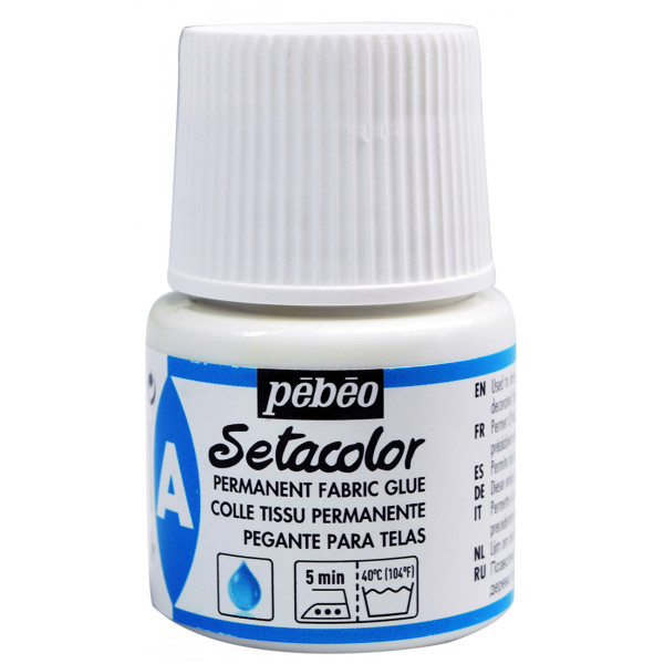photo - Colle permanente pour tissus - Ourlets, paillettes - Pébéo - Setacolor - 45ml