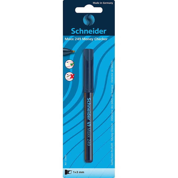 photo-Stylo détecteur de billets de banque - Encre spéciale bleue - Schneider - Maxx 249