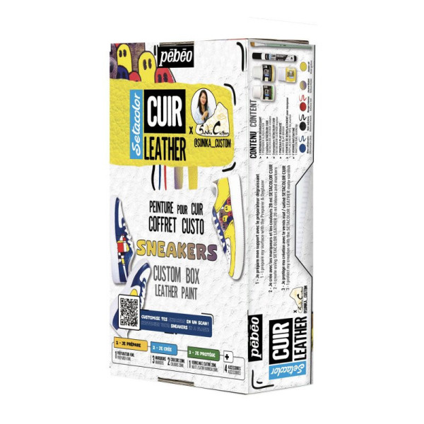 Coffret peinture pour cuir - Pour customiser ses chaussures - Sneakers - Setacolor Cuir - Pébéo
