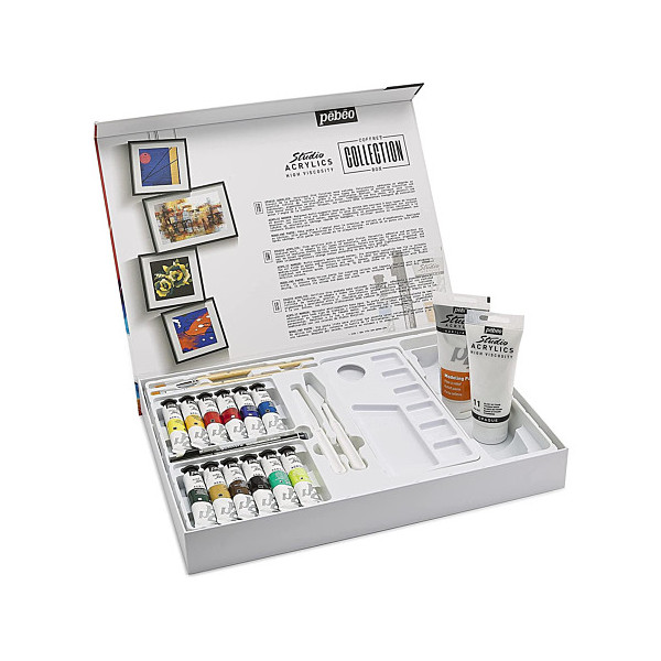 Coffret peinture acrylique - Fine - Haute viscosité - Pébéo Studio Acrylic - 23 pièces