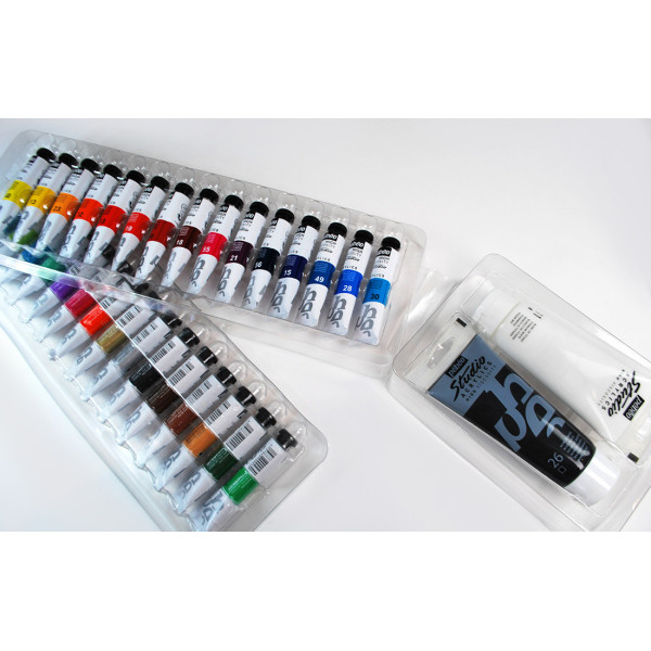 Peinture acrylique - Étude et Fine - 30 tubes de 20 ml + 2 tubes de 100ml - Pébéo Studio Acrylics
