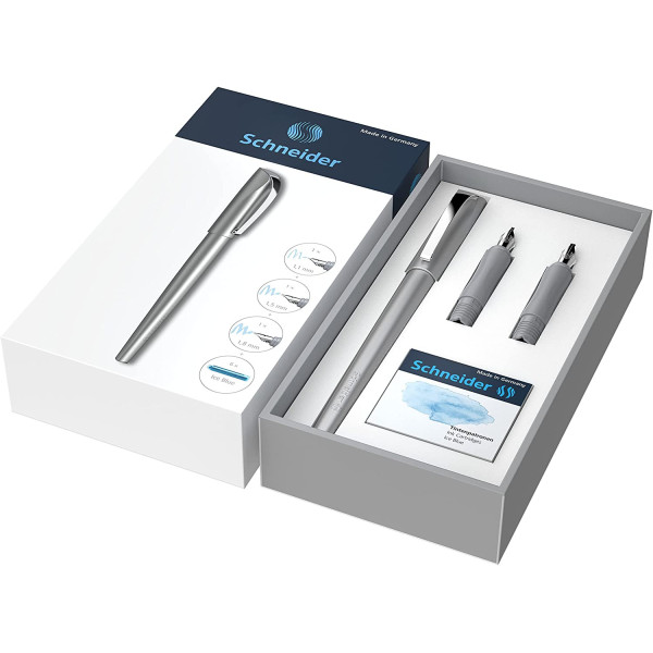photo-Stylo plume - Argent - 3 plumes avec cartouches - Schneider - Callissima