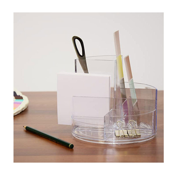 Organisateur de bureau rundbox transparent 6 compartiments - Maul