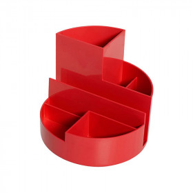 Organisateur de bureau rundbox rouge 6 compartiments - Maul | Artmania