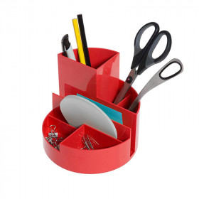 Organisateur de bureau rundbox rouge 6 compartiments - Maul