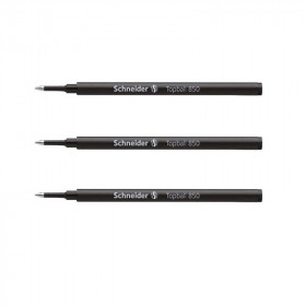 Lot de 3 recharges pour stylo roller - Noir - Pointe 0,5mm - Topball 850 - Schneider | Artmania