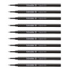 Lot de 10 recharges pour stylo roller - Noir - Pointe 0,5mm - Topball 850 - Schneider
