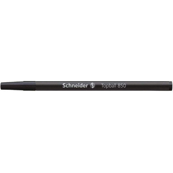 Lot de 10 recharges pour stylo roller - Noir - Pointe 0,5mm - Topball 850 - Schneider