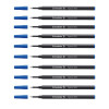 Lot de 10 recharges pour stylo roller - Bleu - Pointe 0,5mm - Topball 850 - Schneider | Artmania