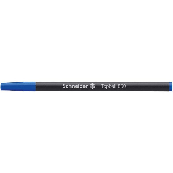 Lot de 10 recharges pour stylo roller - Bleu - Pointe 0,5mm - Topball 850 - Schneider