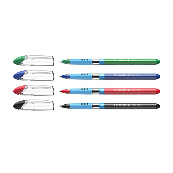 Lot de 4 stylos à billes Slider Basic - Schneider | Artmania