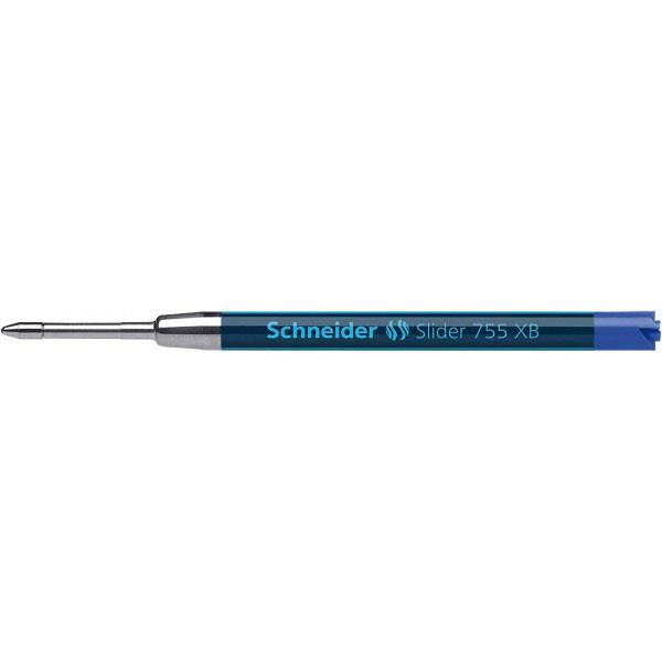 Lot 10 recharges pour stylo bille - Bleu - Pointe extra-large - Slider 755 XB - Schneider