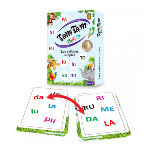 Jeu - Tam Tam Safari - Les syllabes simples - Jeu de lecture - Dès 4 ans