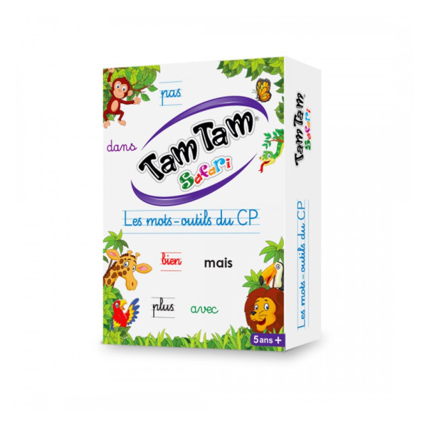 photo-Jeu - Tam Tam Safari - Les mots outils du CP - Jeu de lecture - Dès 5 ans