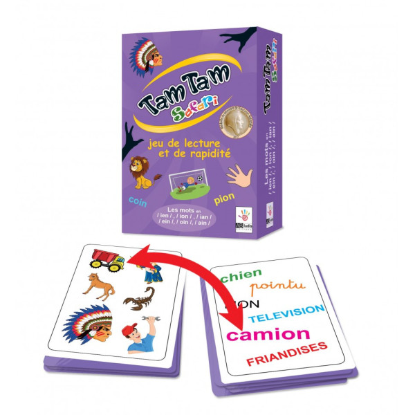 Jeu - Tam Tam Safari - Les mots en ien ion ian ein oin ain - Jeu de lecture