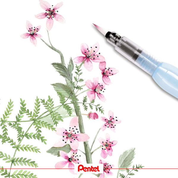 Lot de 3 pinceaux à réservoir d'eau - Pointes assorties - Pentel Arts