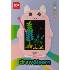 Tablette à dessin - Écran LCD 8,5 pouces - Avec stylet - Effaçable - Forme de Lapin - Apli Kids