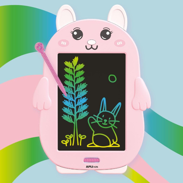 Tablette à dessin - Écran LCD 8,5 pouces - Avec stylet - Effaçable - Forme de Lapin - Apli Kids