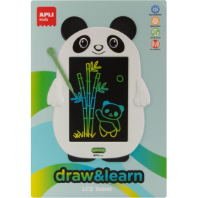 Tablette à dessin - Écran LCD 8,5 pouces - Avec stylet - Effaçable - Forme de panda - Apli Kids